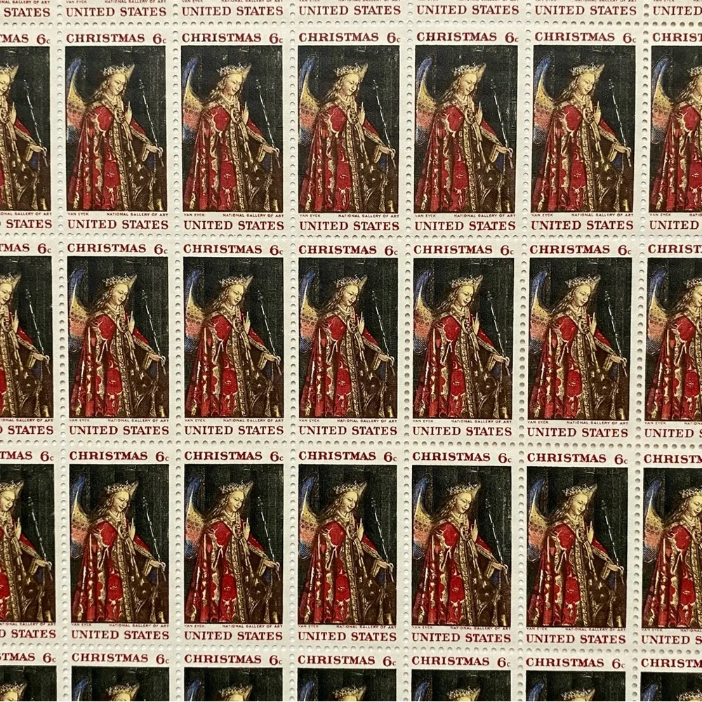 Christmas Stamp 1968 Van Eyck National Gallery of Art 6 Cent Sheet of 50 Mint